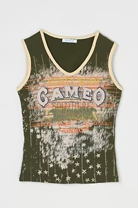 Vintage Y2k Cameo Rhinestone Graphic Tank