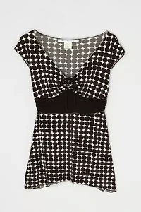 Vintage Y2k Ruched Tied Top