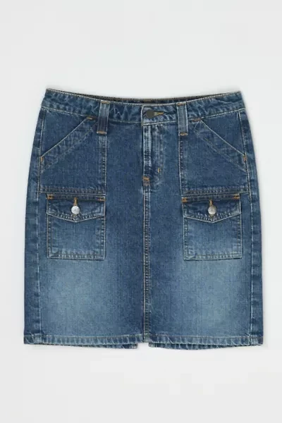 Vintage Y2k Denim Cargo Mini Skirt
