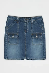Vintage Y2k Denim Cargo Mini Skirt