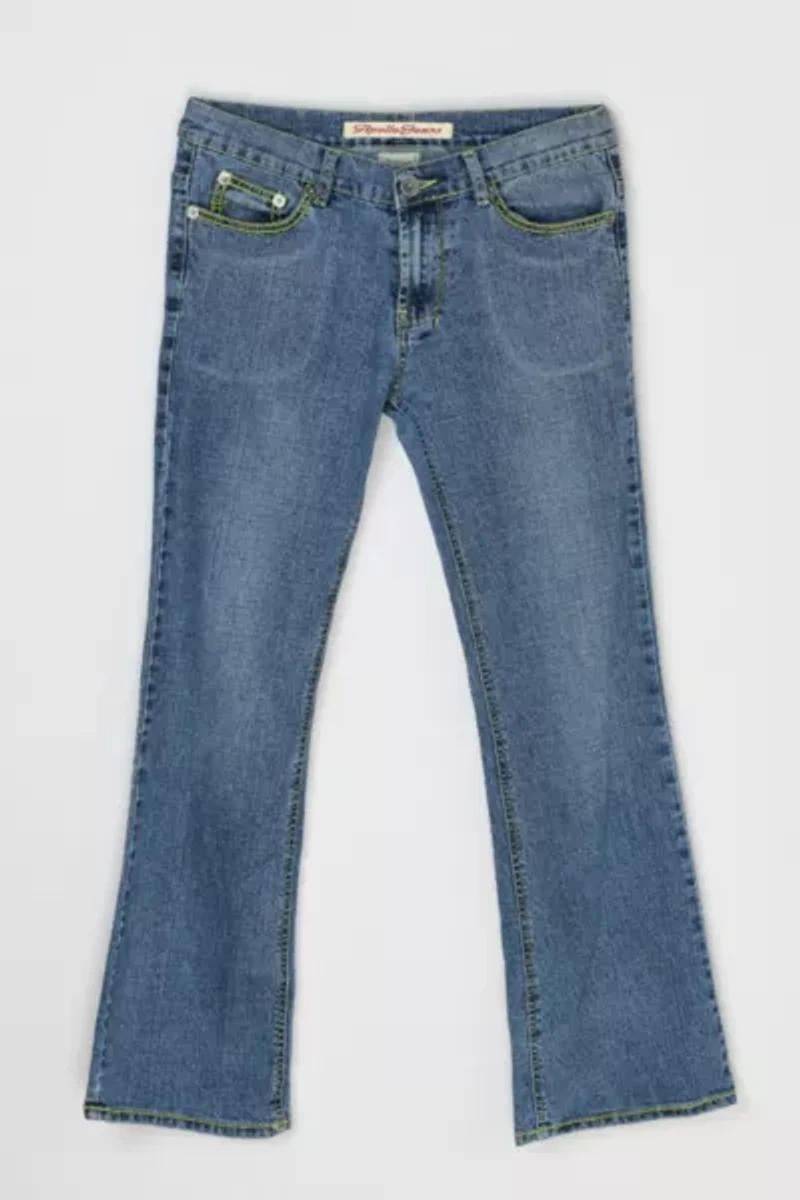 Vintage Y2k Contrast Stitched Boot-cut Jeans