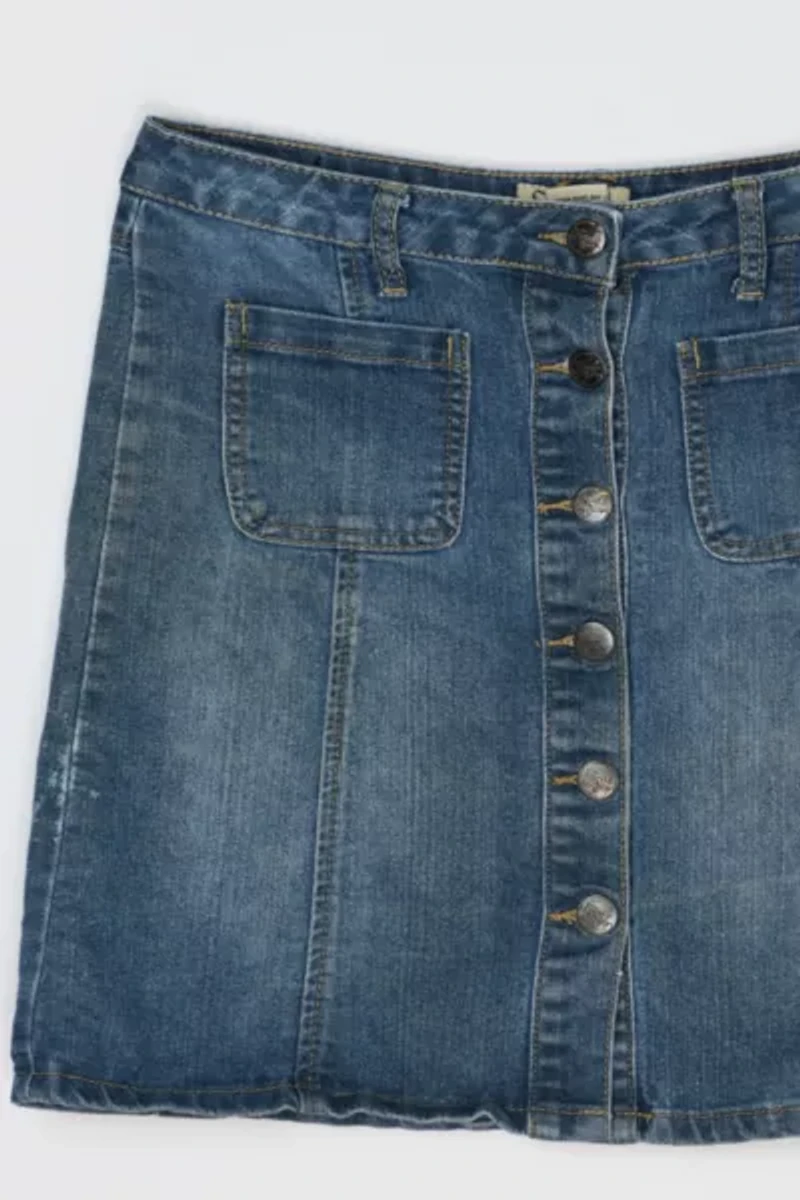 Vintage Y2k Denim Mini Wrap Skirt