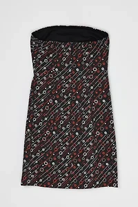Vintage Y2k Black Bubble Strapless Mini Dress