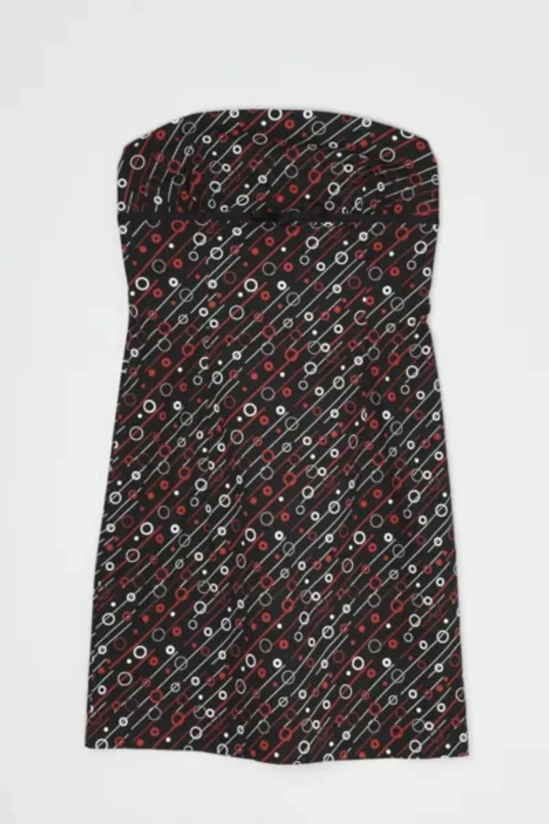Vintage Y2k Black Bubble Strapless Mini Dress