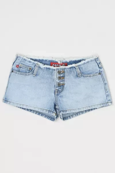 Vintage Y2k Raw-Edge Low-Rise Denim Shorts