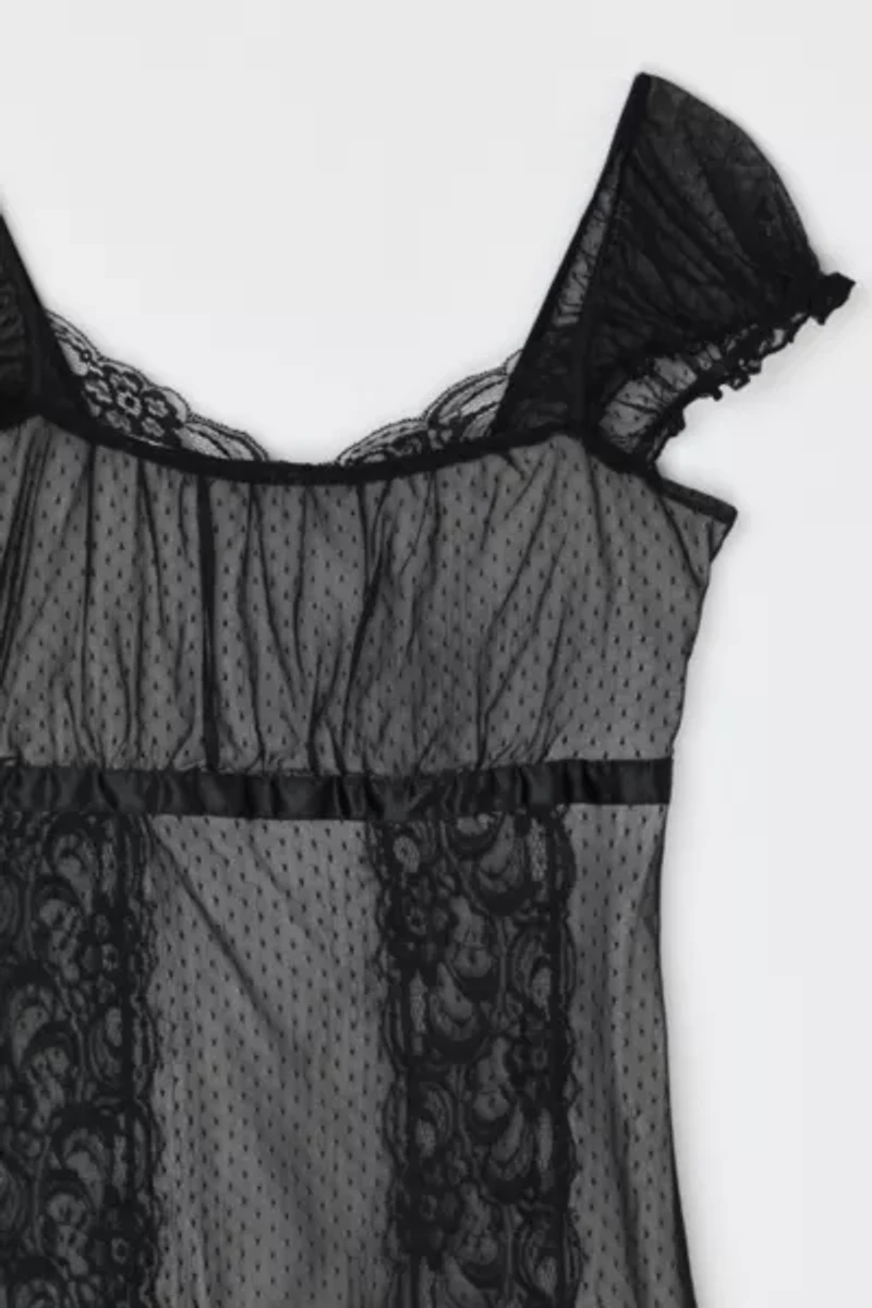 Vintage Y2k Black Lace Mini Dress