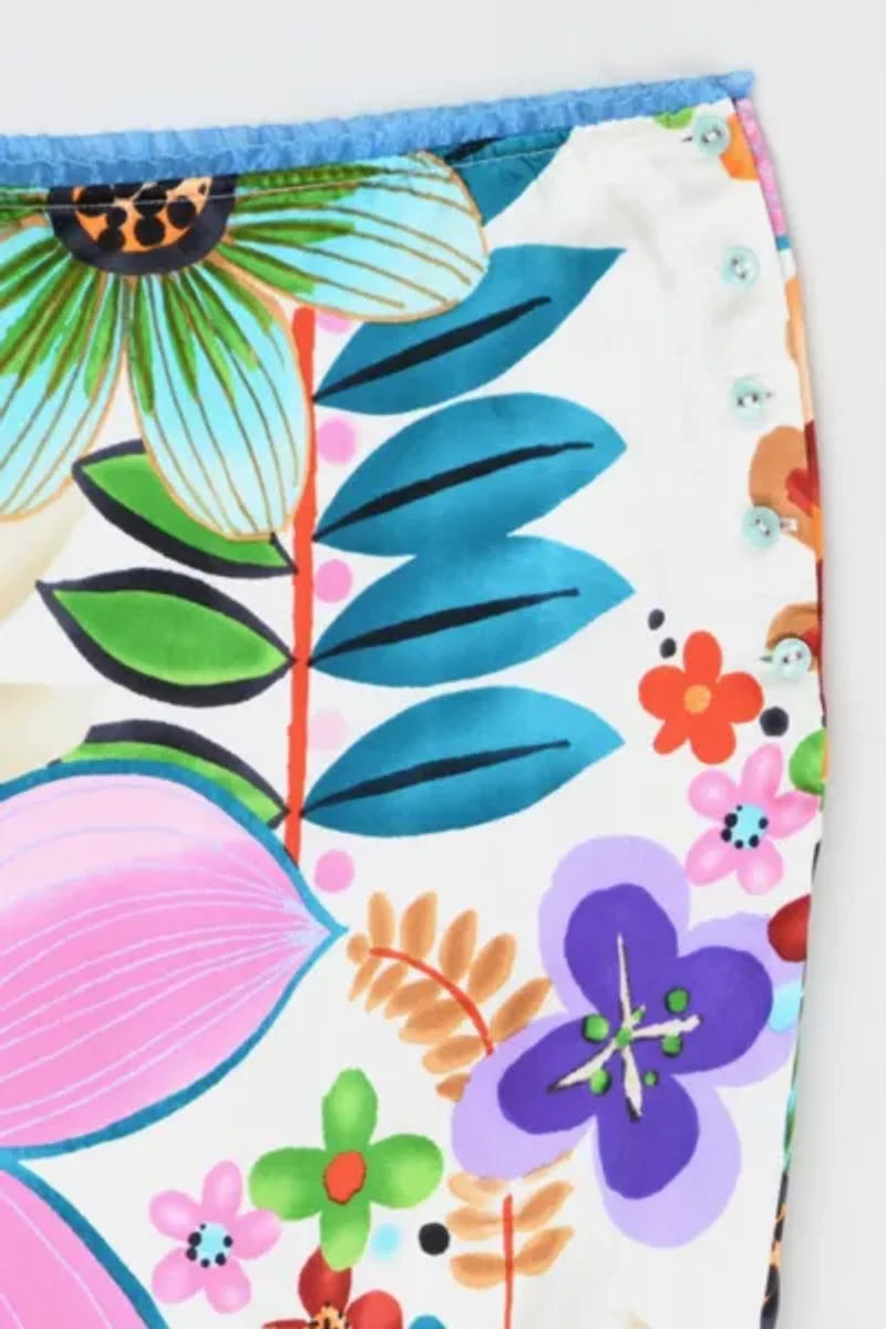 Vintage Y2k Custo Barcelona Printed Silk Mini Skirt