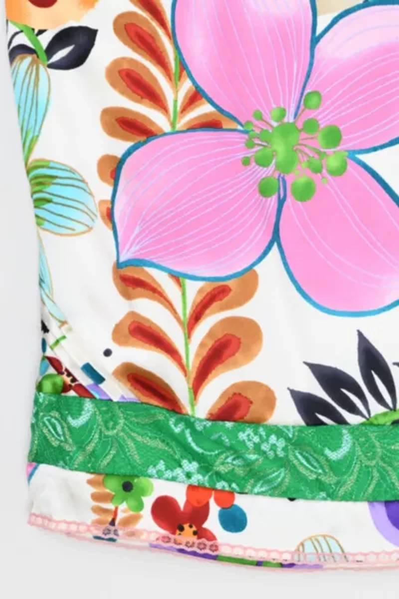 Vintage Y2k Custo Barcelona Printed Silk Mini Skirt