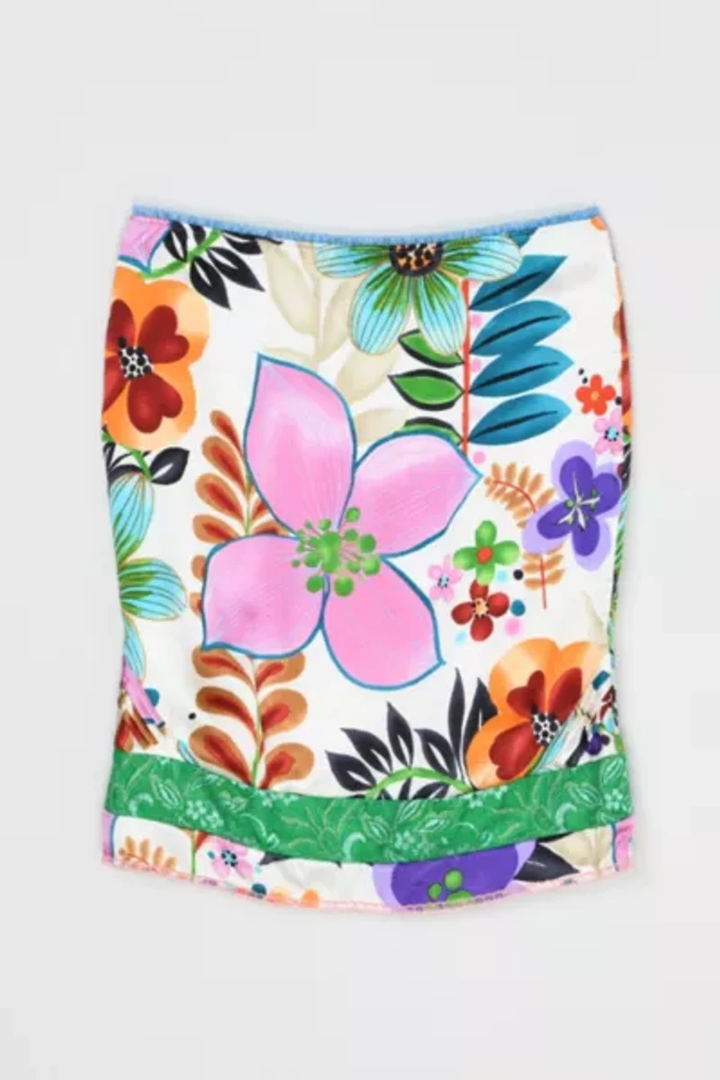 Vintage Y2k Custo Barcelona Printed Silk Mini Skirt