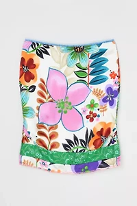 Vintage Y2k Custo Barcelona Printed Silk Mini Skirt