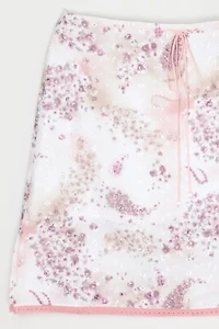 Vintage Y2k Embroidered Printed Mini Skirt