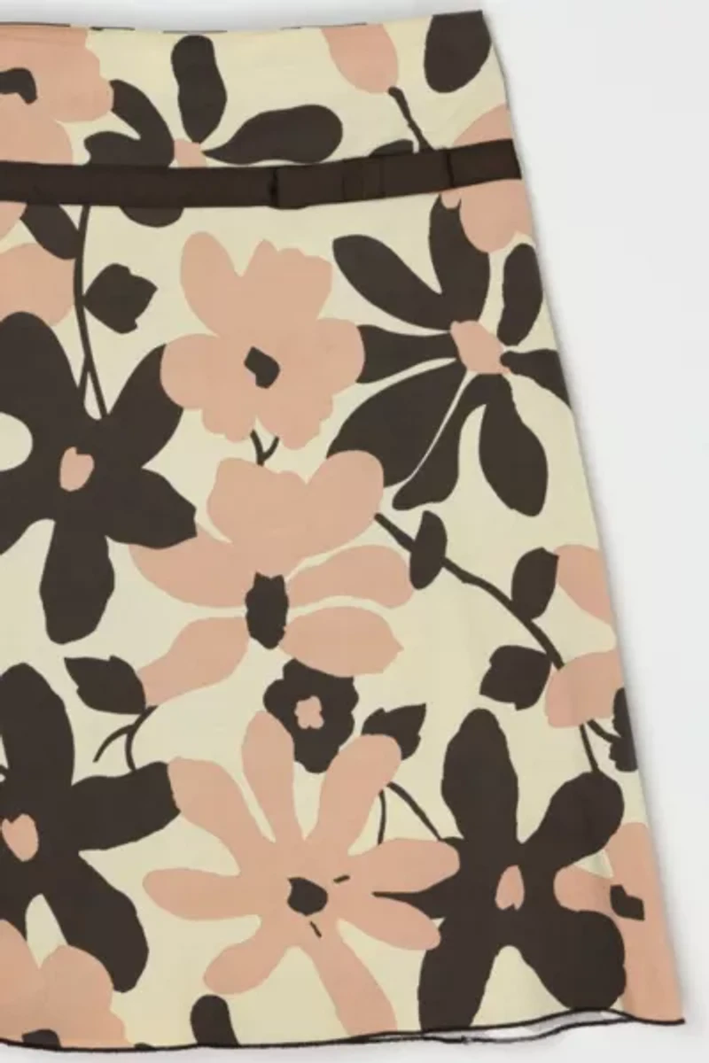 Vintage Y2k Floral Printed Midi Skirt