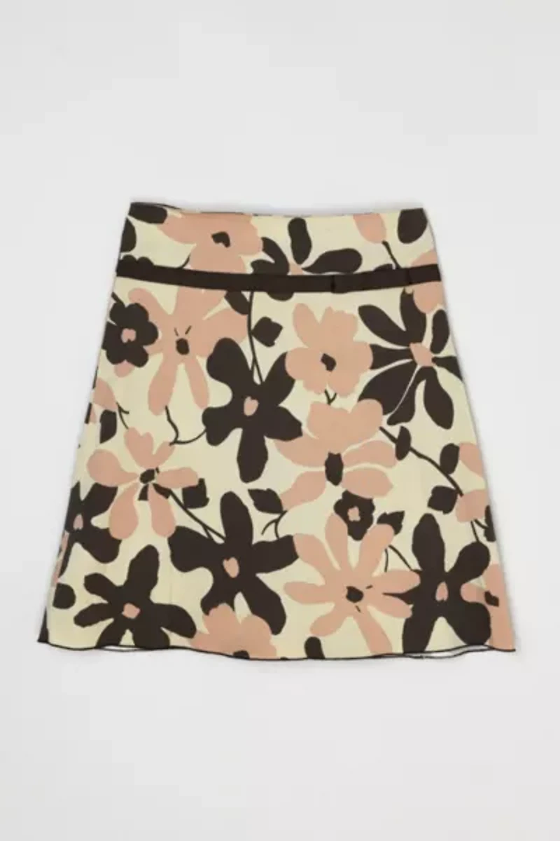 Vintage Y2k Floral Printed Midi Skirt