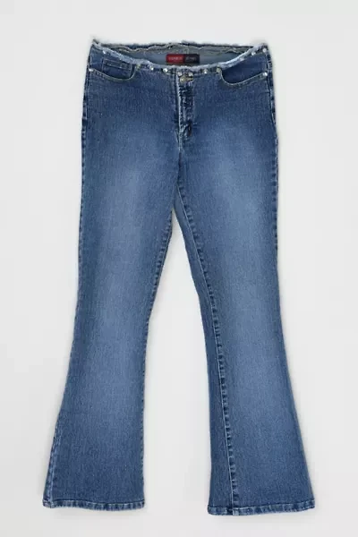 Vintage Y2k Rhinestone Studded Cutoff-Waist Jeans