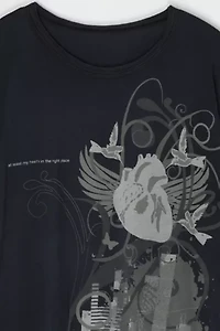 Vintage Y2k Heart Long Sleeve Graphic Tee