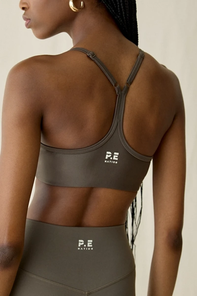 P.E Nation Fairmount Major Brown Racerback Sports Bra