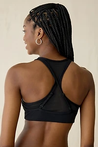 P.E Nation Fusion Studio Soft + Power Mesh Layered Sports Bra
