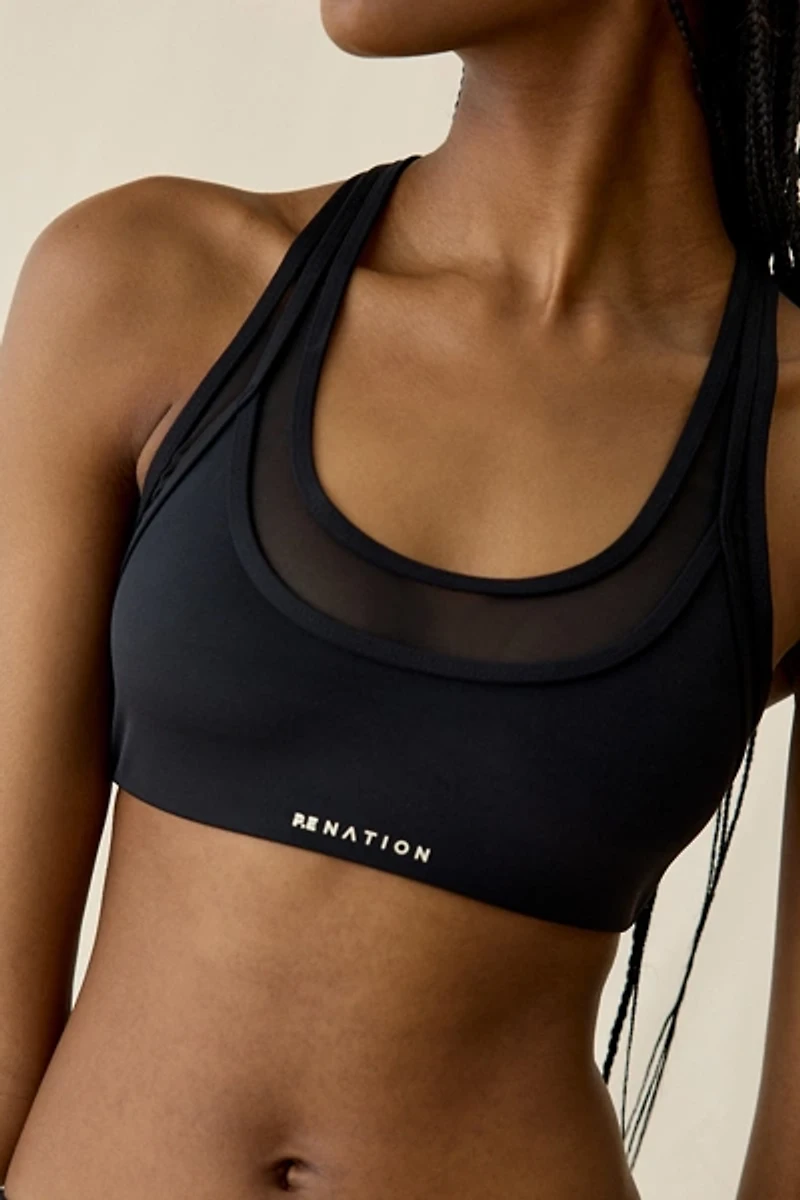P.E Nation Fusion Studio Soft + Power Mesh Layered Sports Bra
