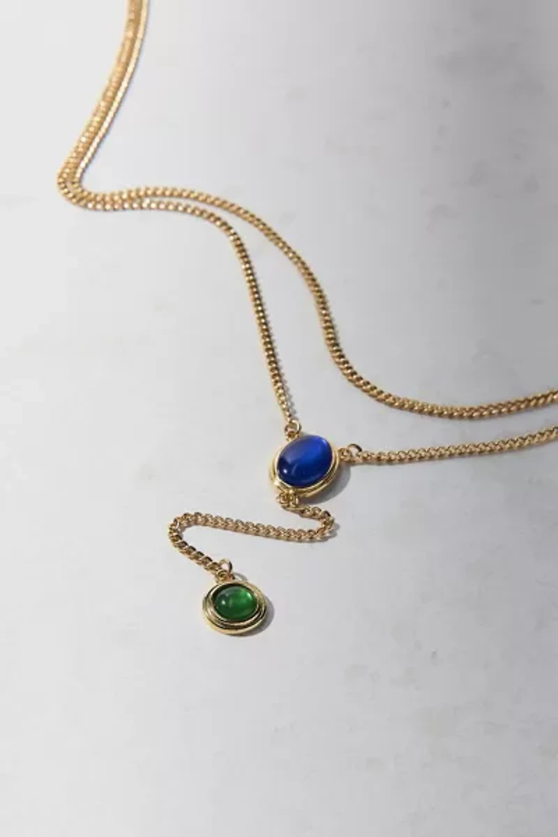 Garland Stone Lariat Layered Necklace