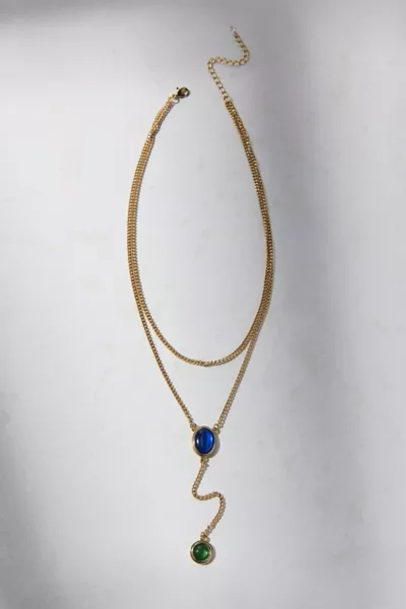 Garland Stone Lariat Layered Necklace