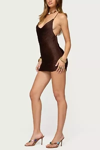 Edikted Soyana Fringed Backless Mini Dress