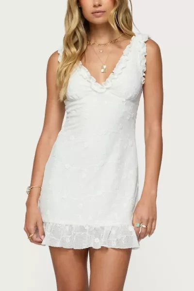 Edikted Shayla Ruffle Textured Mini Dress