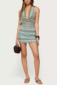 Edikted Ziggy Striped Backless Knit Mini Dress