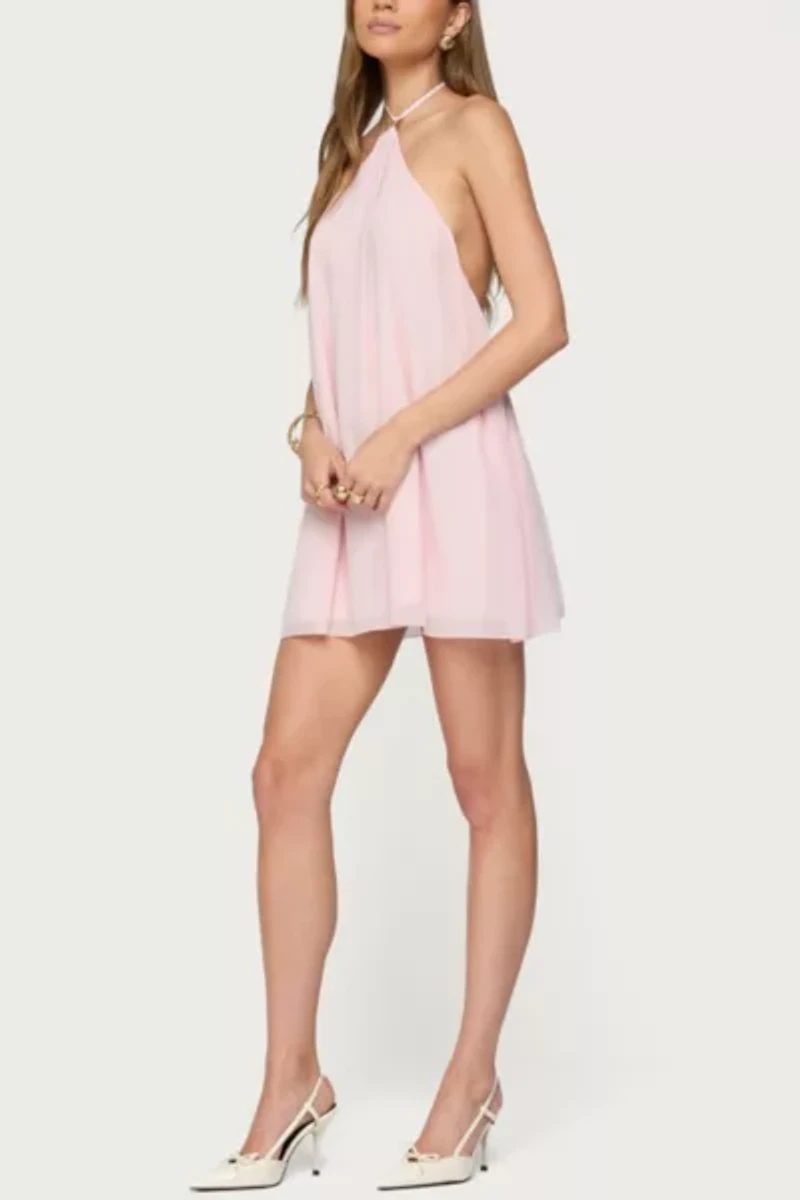 Edikted Emeline Backless Halter Mini Dress