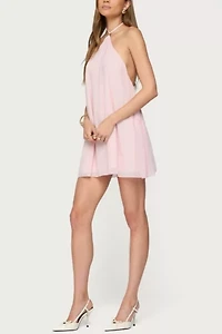 Edikted Emeline Backless Halter Mini Dress