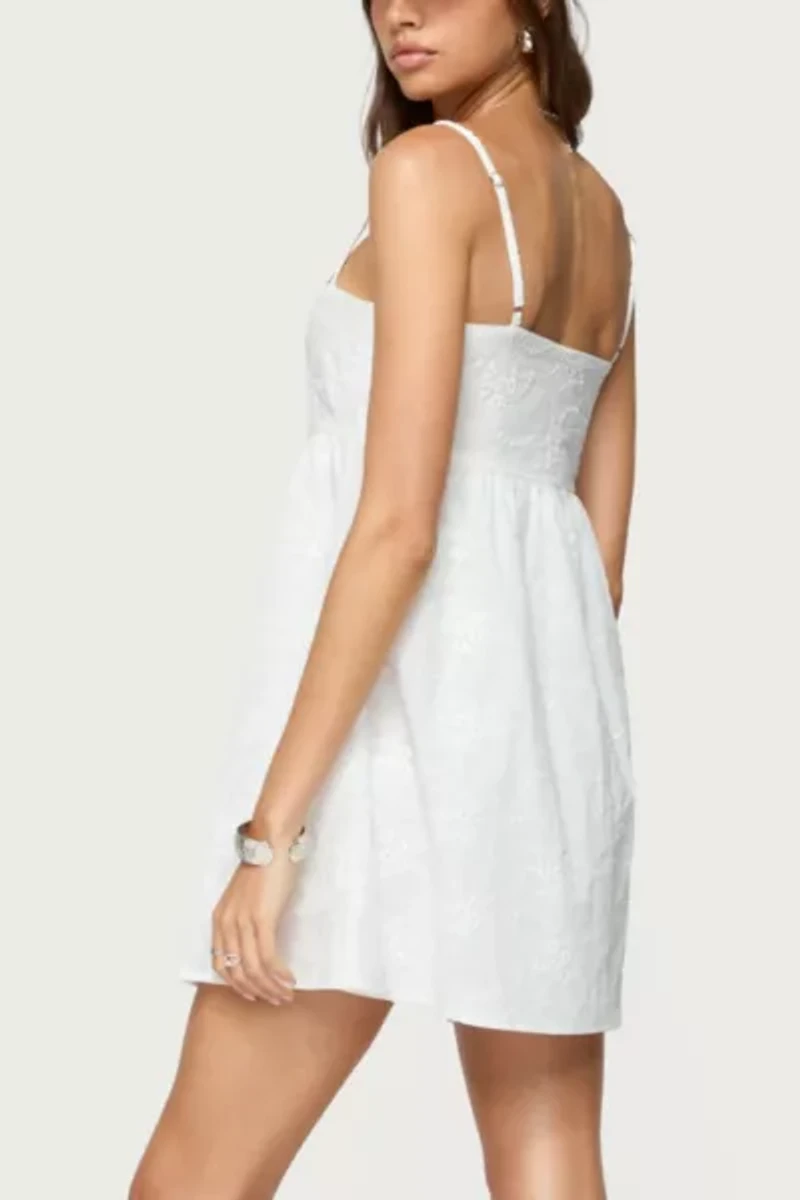 Edikted Winifred Eyelet Babydoll Mini Dress