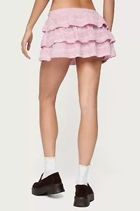 Edikted Margaux Textured Ruffle Mini Skort