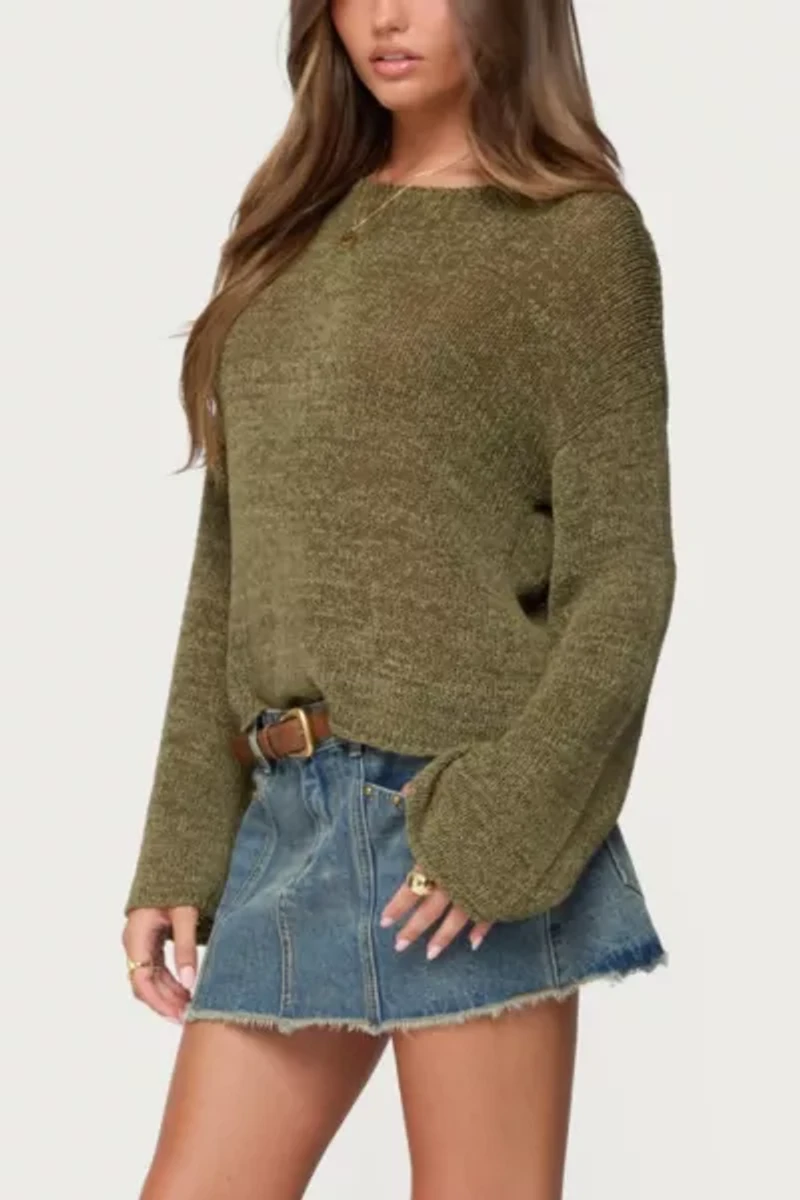 Edikted Keiko Studded Denim Mini Skirt