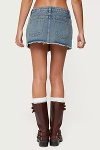 Edikted Keiko Studded Denim Mini Skirt