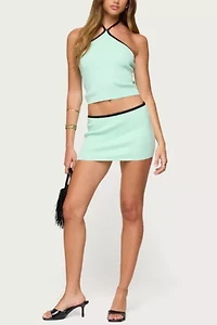 Edikted Aureley Contrast Knit Mini Skirt
