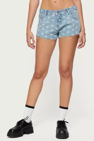 Edikted Josie Polka Dot Denim Shorts