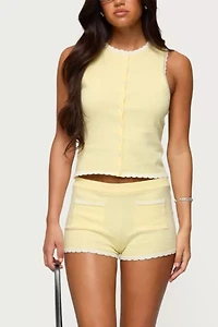 Edikted Leila Scalloped Knit Shorts