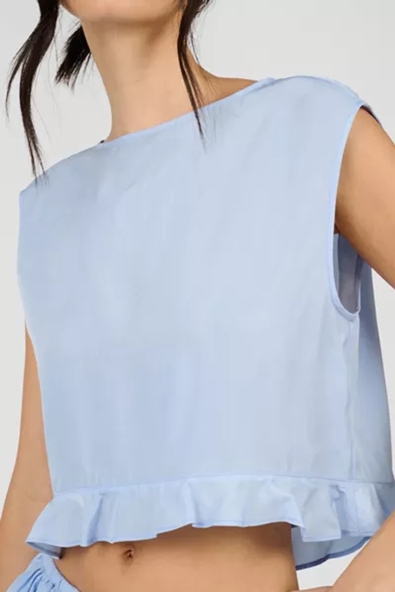 WeWoreWhat Boat Neck Ruffle Top