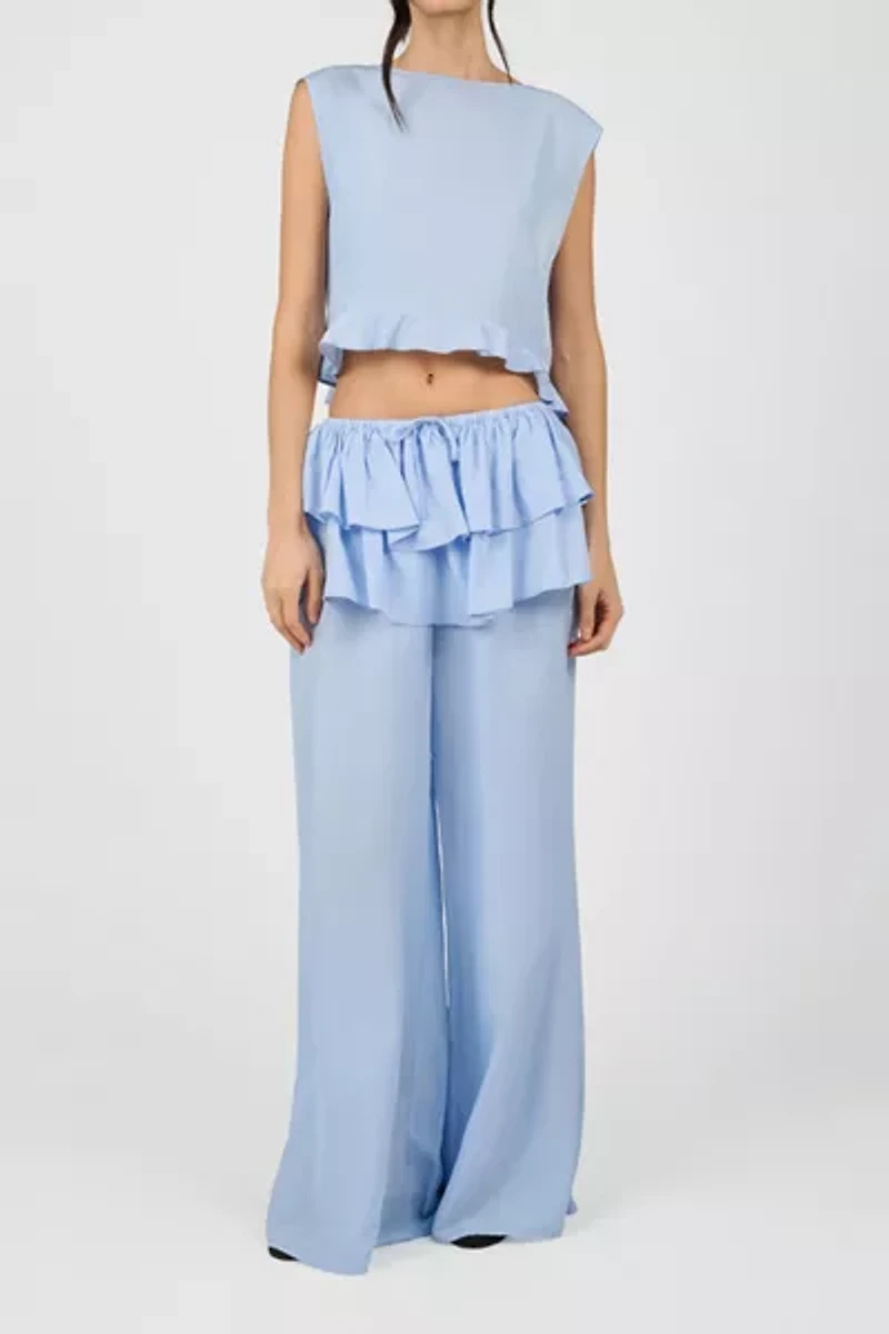 WeWoreWhat Boat Neck Ruffle Top