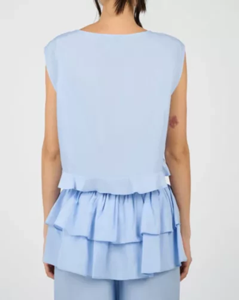 WeWoreWhat Boat Neck Ruffle Top