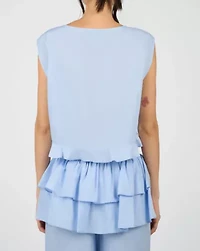 WeWoreWhat Boat Neck Ruffle Top