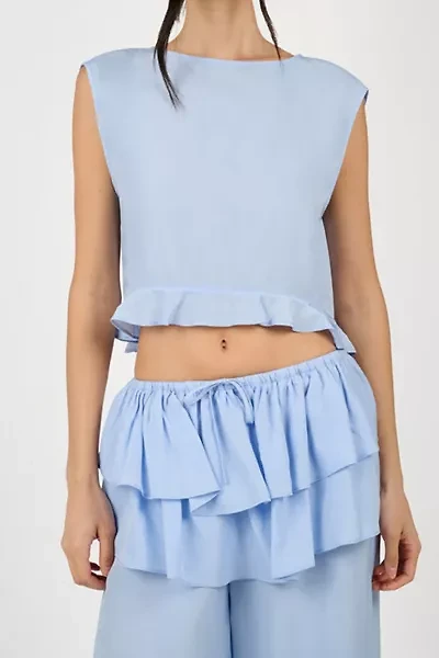 WeWoreWhat Boat Neck Ruffle Top
