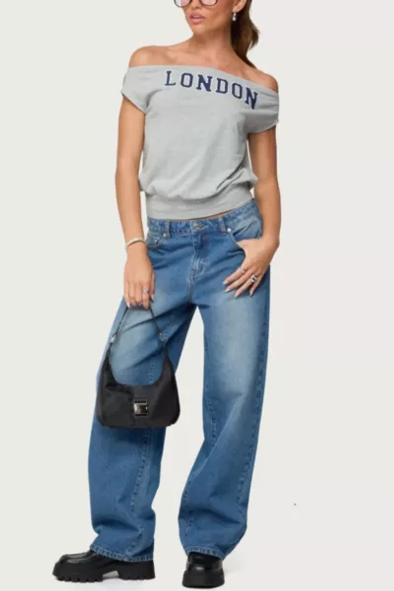 Edikted Rorie Mid Rise Straight Leg Jeans