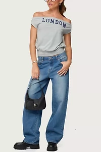 Edikted Rorie Mid Rise Straight Leg Jeans