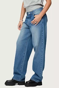 Edikted Rorie Mid Rise Straight Leg Jeans