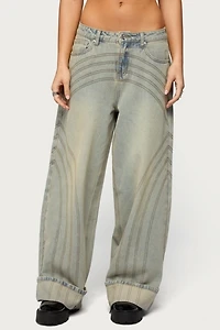 Edikted Cuffed Low Rise Wide Leg Jean