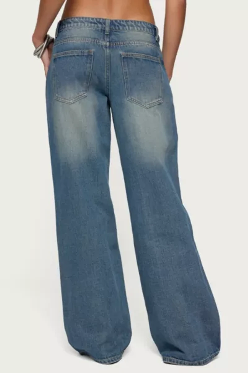 Edikted Ronny Curved Stitch Low Rise Jeans