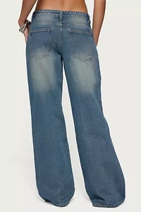 Edikted Ronny Curved Stitch Low Rise Jeans