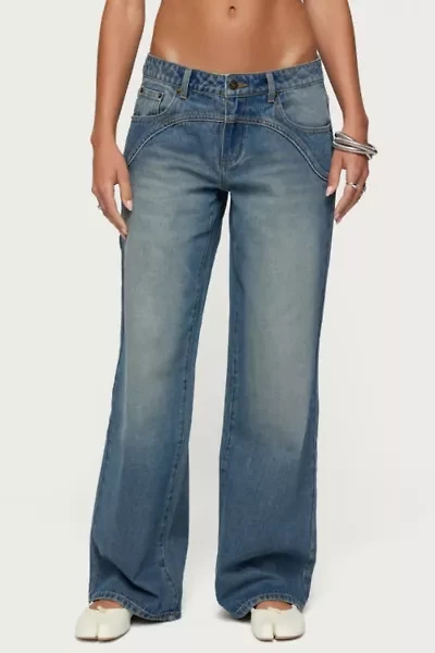 Edikted Ronny Curved Stitch Low Rise Jeans