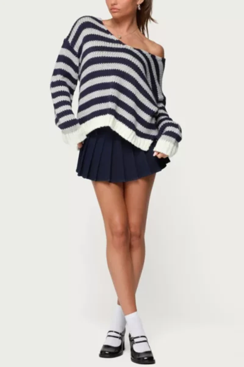 Edikted Eugenie Oversized Striped Knit Sweater