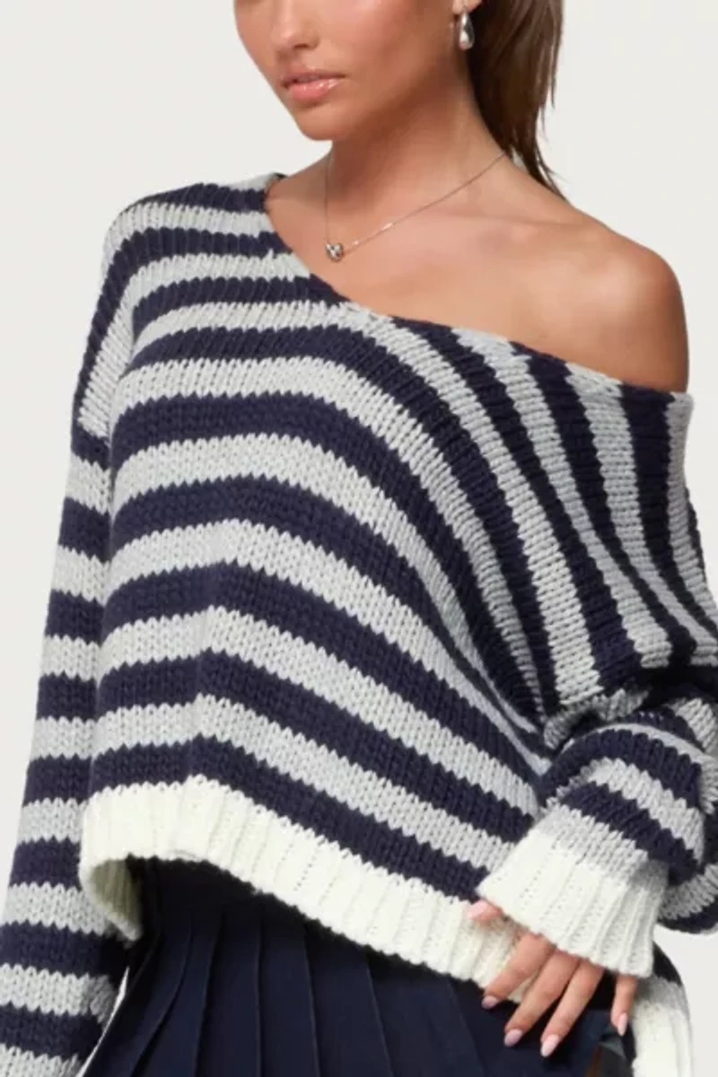 Edikted Eugenie Oversized Striped Knit Sweater